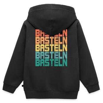 Basteln Retro Sprüche Bastler Handarbeit Geschenk - Kinder Premium Organic Zip Hoodie - Schwarz - Hinten - AI Model Kid Male (0cm)
