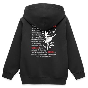 Danseuse de ballet ballerine école de danse - Sweat Premium à capuche zippé enfant bio - noir - Dos - AI Model Kid Male (0cm)