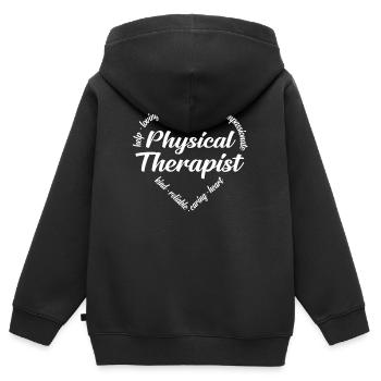 Physiotherapeut - Kinder Premium Organic Zip Hoodie - Schwarz - Hinten - AI Model Kid Male (0cm)