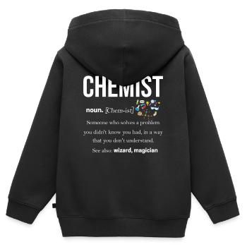 chimie - Sweat Premium à capuche zippé enfant bio - noir - Dos - AI Model Kid Male (0cm)