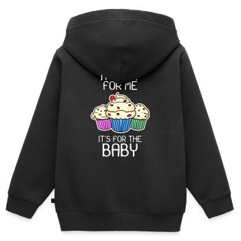 Enceinte - Sweat Premium à capuche zippé enfant bio - noir - Dos - AI Model Kid Male (0cm)