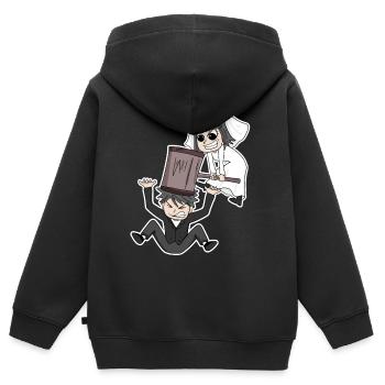 Verheiratet lustig - Kinder Premium Organic Zip Hoodie - Schwarz - Hinten - AI Model Kid Male (0cm)
