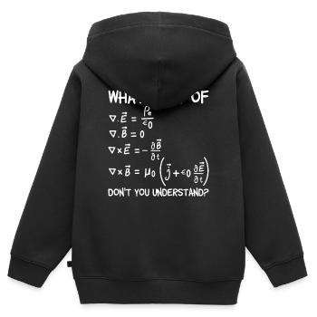 Quelle partie de Maxwell équations cadeau - Sweat Premium à capuche zippé enfant bio - noir - Dos - AI Model Kid Male (0cm)