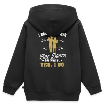 Linedance Western Riverdance Danser idée cadeau - Sweat Premium à capuche zippé enfant bio - noir - Dos - AI Model Kid Male (0cm)