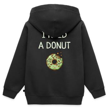 Donut - Sweat Premium à capuche zippé enfant bio - noir - Dos - AI Model Kid Male (0cm)