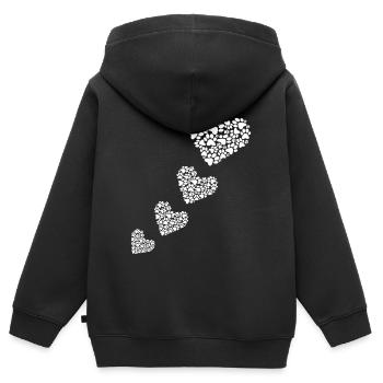 Hundepfoten Herz - Kinder Premium Organic Zip Hoodie - Schwarz - Hinten - AI Model Kid Male (0cm)