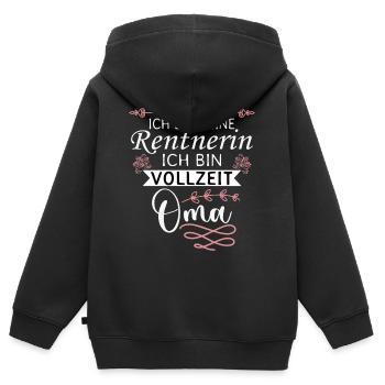 Rentnerin Rente Pension Oma - Kinder Premium Organic Zip Hoodie - Schwarz - Hinten - AI Model Kid Male (0cm)