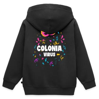 Colonia Virus Karneval Kölle Geschenk - Kinder Premium Organic Zip Hoodie - Schwarz - Hinten - AI Model Kid Male (0cm)