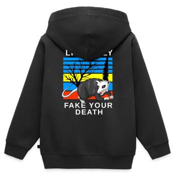 Opossum - Kinder Premium Organic Zip Hoodie - Schwarz - Hinten - AI Model Kid Male (0cm)