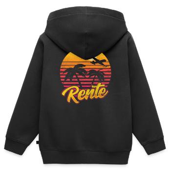 Rentner - Kinder Premium Organic Zip Hoodie - Schwarz - Hinten - AI Model Kid Male (0cm)