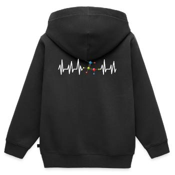 Chemie - Kinder Premium Organic Zip Hoodie - Schwarz - Hinten - AI Model Kid Male (0cm)