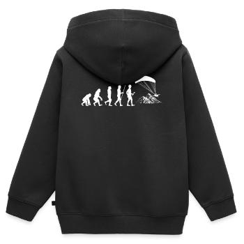 Parapente Parapente Parapente - Sweat Premium à capuche zippé enfant bio - noir - Dos - AI Model Kid Male (0cm)