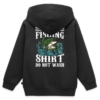 Happy fishing - Kids Premium Organic Zip-up Hoodie - black - Back - AI Model Kid Male (0cm)