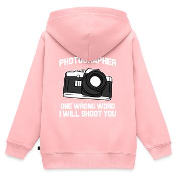 Fotograf Digitalkamera Fotoapparat kamera objektiv - Kinder Premium Organic Zip Hoodie - Rosa - Hinten - AI Model Kid Female (0cm)