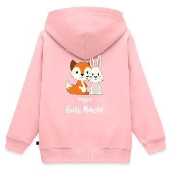 Fuchs Hase Oberteil Schlafanzug Geschenk - Kinder Premium Organic Zip Hoodie - Rosa - Hinten - AI Model Kid Female (0cm)