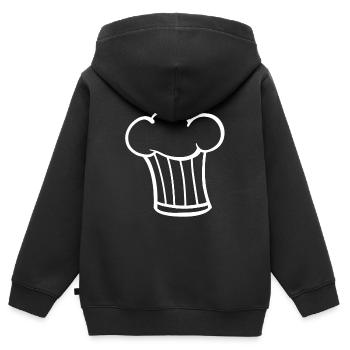 Kochmütze Hobbykoch Koch - Kinder Premium Organic Zip Hoodie - Schwarz - Hinten - AI Model Kid Male (0cm)