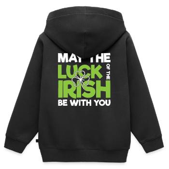Irlande - Sweat Premium à capuche zippé enfant bio - noir - Dos - AI Model Kid Male (0cm)