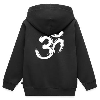 OM Zeichen - OM Symbol - Kinder Premium Organic Zip Hoodie - Schwarz - Hinten - AI Model Kid Male (0cm)