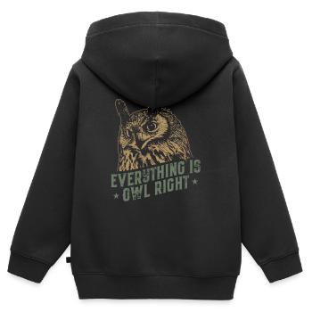 Eule Uhu Silhouette Eulen Nacht Kauz - Kinder Premium Organic Zip Hoodie - Schwarz - Hinten - AI Model Kid Male (0cm)