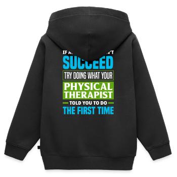 Physiotherapeut Arbeit Patient - Kinder Premium Organic Zip Hoodie - Schwarz - Hinten - AI Model Kid Male (0cm)
