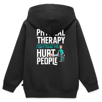 Witziges Physiotherapeut Physiotherapeuten - Kinder Premium Organic Zip Hoodie - Schwarz - Hinten - AI Model Kid Male (0cm)