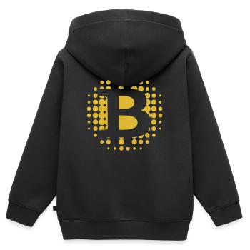 Bitcoin - Acheter Bitcoin - Sweat Premium à capuche zippé enfant bio - noir - Dos - AI Model Kid Male (0cm)