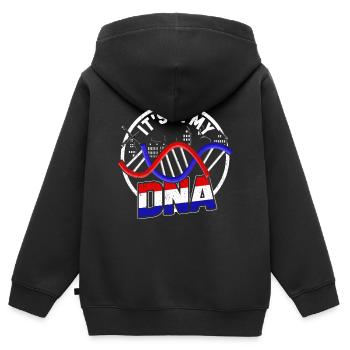 Niederlande - Kinder Premium Organic Zip Hoodie - Schwarz - Hinten - AI Model Kid Male (0cm)