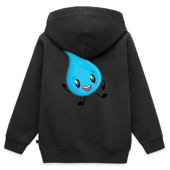 Wassertropfen Wasser - Kinder Premium Organic Zip Hoodie - Schwarz - Hinten - AI Model Kid Male (0cm)