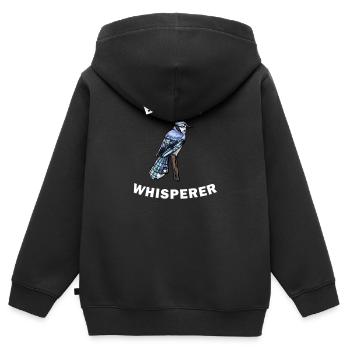 Drôle de blue-geais Blue Jay chuchoteur - Sweat Premium à capuche zippé enfant bio - noir - Dos - AI Model Kid Male (0cm)