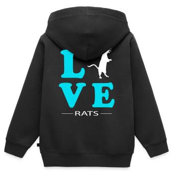Rat - Kinder Premium Organic Zip Hoodie - Schwarz - Hinten - AI Model Kid Male (0cm)