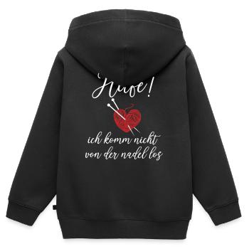 Häkeln Spruch Nadel Garn Stricknadel - Kinder Premium Organic Zip Hoodie - Schwarz - Hinten - AI Model Kid Male (0cm)