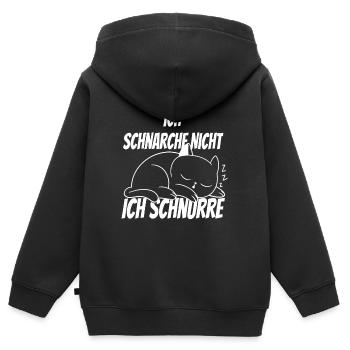 Ich schnarche nicht ich schnurre - Kinder Premium Organic Zip Hoodie - Schwarz - Hinten - AI Model Kid Male (0cm)