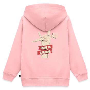 Cadeau de micro de musique de microphone de chant né au karaoké - Sweat Premium à capuche zippé enfant bio - rose - Dos - AI Model Kid Female (0cm)