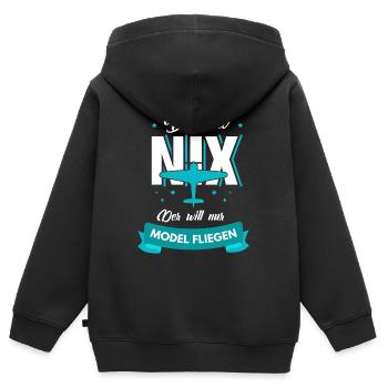 RC Model Design for a RC Model Maker - Kids Premium Organic Zip-up Hoodie - black - Back - AI Model Kid Male (0cm)