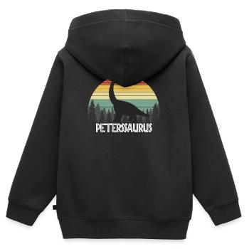 PETERSSAURUS PETERS SAURUS PETERS DINOSAUR - Sweat Premium à capuche zippé enfant bio - noir - Dos - AI Model Kid Male (0cm)