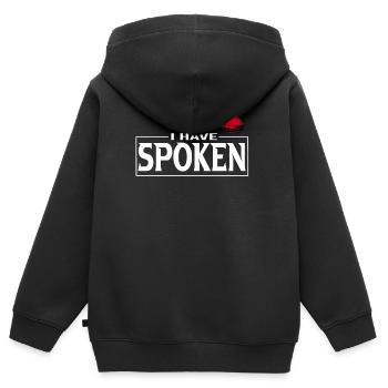 I have spoken populaire cool meme - Sweat Premium à capuche zippé enfant bio - noir - Dos - AI Model Kid Male (0cm)