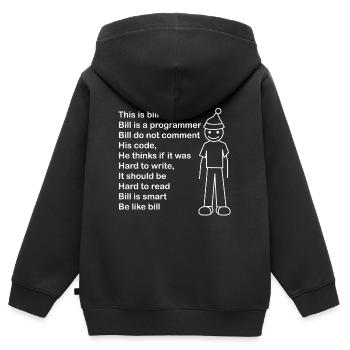Programmer for Developers Developer Lustiger - Kids Premium Organic Zip-up Hoodie - black - Back - AI Model Kid Male (0cm)
