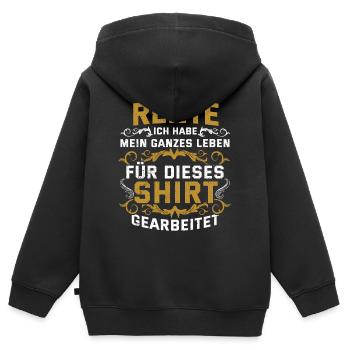 Rente - Kinder Premium Organic Zip Hoodie - Schwarz - Hinten - AI Model Kid Male (0cm)