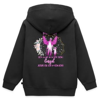 Grandpa's Girl Angel, Gift Beloved Grandpa - Kids Premium Organic Zip-up Hoodie - black - Back - AI Model Kid Male (0cm)