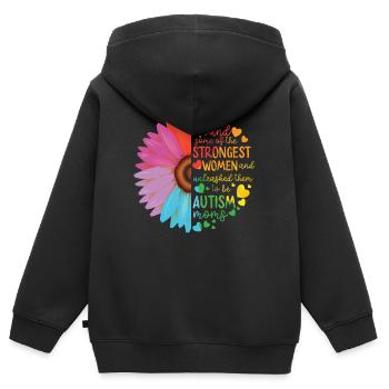 Autismus Bewusstsein - Kinder Premium Organic Zip Hoodie - Schwarz - Hinten - AI Model Kid Male (0cm)