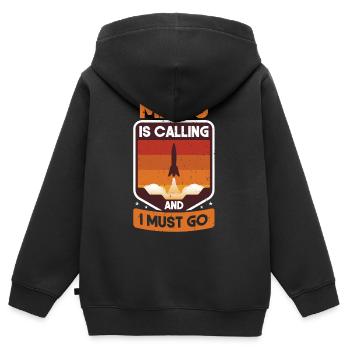 Mars - Kinder Premium Organic Zip Hoodie - Schwarz - Hinten - AI Model Kid Male (0cm)