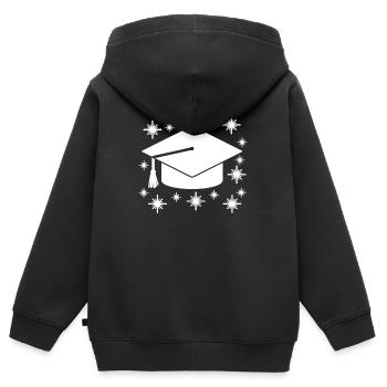 Diplôme de fin d’études - Sweat Premium à capuche zippé enfant bio - noir - Dos - AI Model Kid Male (0cm)