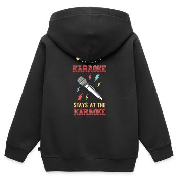 Karaoké - Sweat Premium à capuche zippé enfant bio - noir - Dos - AI Model Kid Male (0cm)