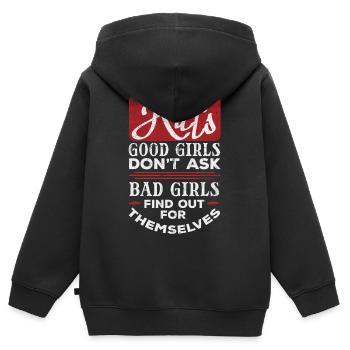 Kilts Bonnes Filles Faire Ne Pas, Comment Les Filles Maléfiques - Sweat Premium à capuche zippé enfant bio - noir - Dos - AI Model Kid Male (0cm)