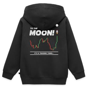 Bitcoin-Händler Zum Mond, Krypto - Kinder Premium Organic Zip Hoodie - Schwarz - Hinten - AI Model Kid Male (0cm)