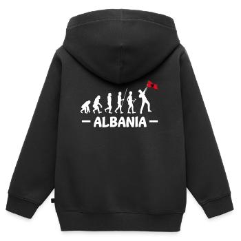 Albanien Kosovo Tirana Balkan Shqip Albaner Flagge - Kinder Premium Organic Zip Hoodie - Schwarz - Hinten - AI Model Kid Male (0cm)