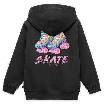 Rollschuh Roller Skate Design - Kinder Premium Organic Zip Hoodie - Schwarz - Hinten - AI Model Kid Male (0cm)