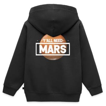 Mars - Kinder Premium Organic Zip Hoodie - Schwarz - Hinten - AI Model Kid Male (0cm)