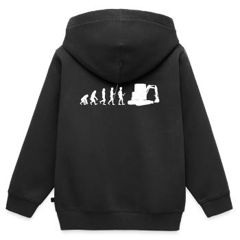 Excavatrice travaux de construction de routes Dragage Travail - Sweat Premium à capuche zippé enfant bio - noir - Dos - AI Model Kid Male (0cm)
