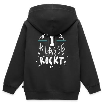 Einschulung Erste Klasse 2022 - Kinder Premium Organic Zip Hoodie - Schwarz - Hinten - AI Model Kid Male (0cm)